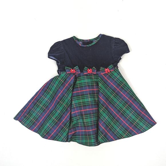 Vintage Goodlad of Philadelphia Dress Girls Size 2T Plaid Christmas - Picture 1 of 5